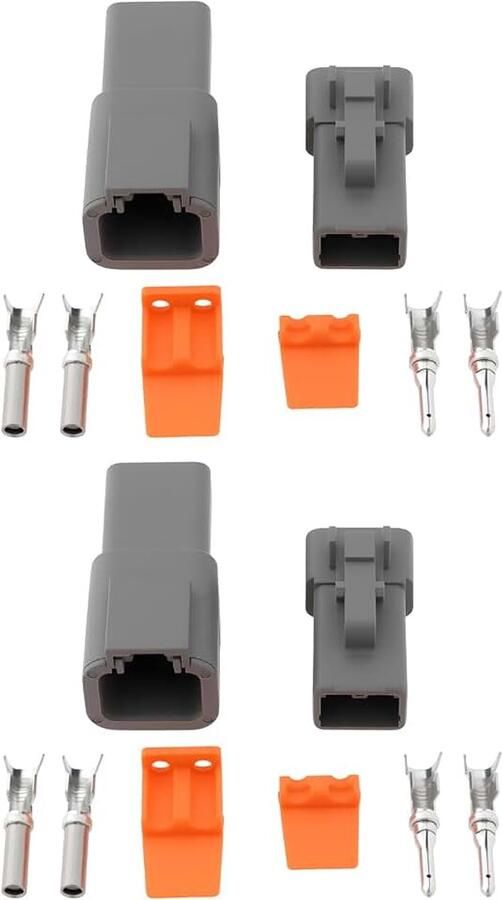 Lord of the Tools 2Set 2Pin DTP04-2P DTP06-2S Waterdichte Connector Kit Compatibel met Deutsch voor Automobiles Motorfietsen Vrachtwagens