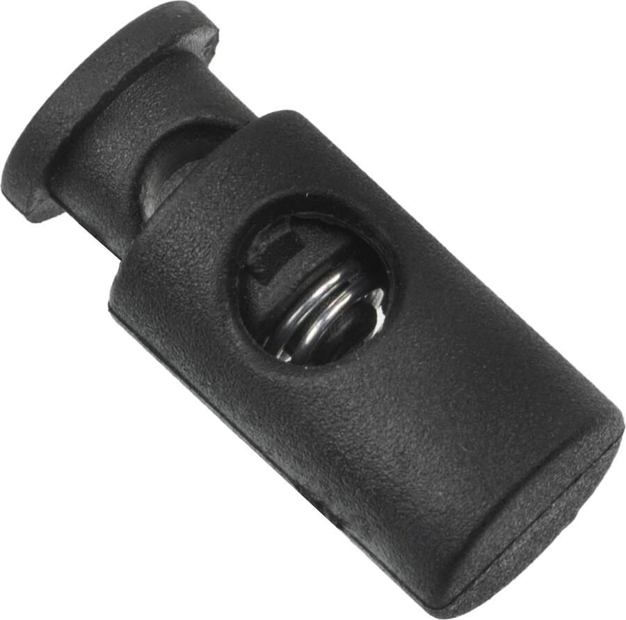 Lot van 12 koordstoppen cilinder 9х19 mm met 1 veergat opening 5 mm stop koord van plastic kleur zwart