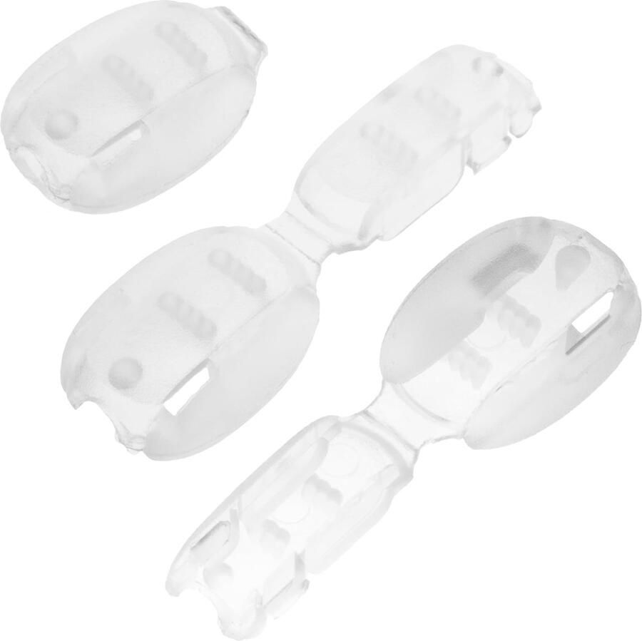 Lot van 24 Vouwbare Koordpunten van 19 mm voor Veters Koord Touw kleur transparant wit van plastic hobby naai projecten