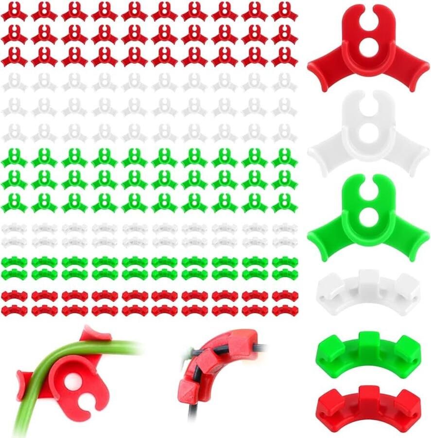 Low Stress Training Clips Plant Buiger Clips Planten Clips Planttrainer (150 rood groen wit)