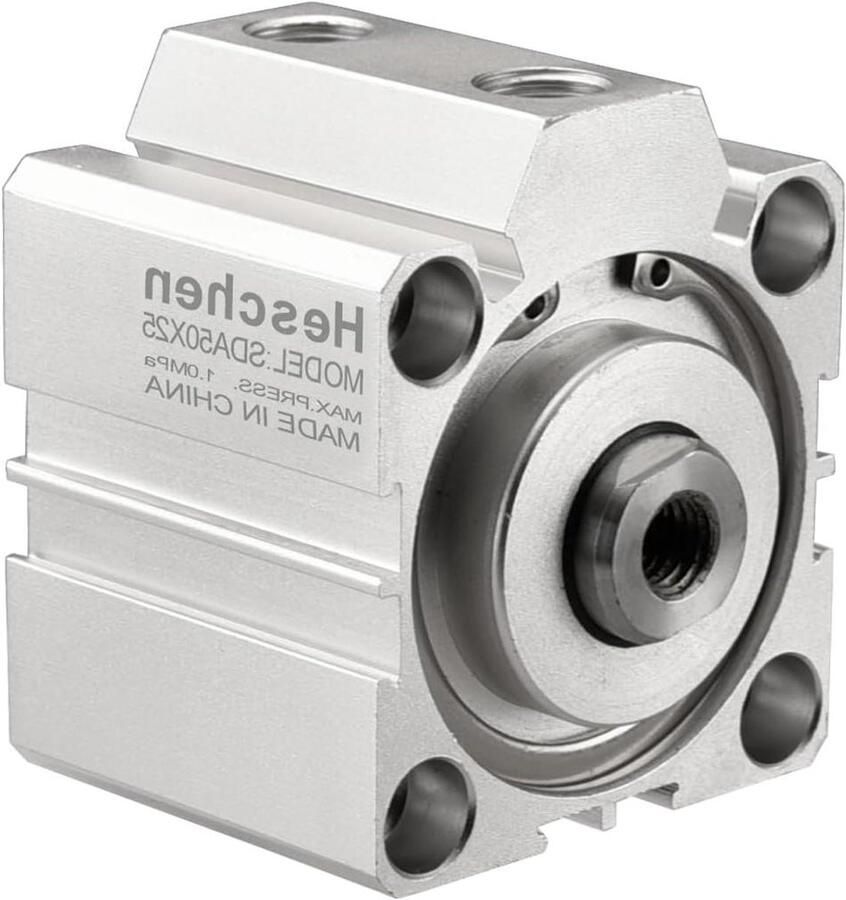 Lucht Cilinder Dubbelwerkend Industriële Automatisering Compact Ontwerp 50mm Boring 25mm Slag Zilverkleurig