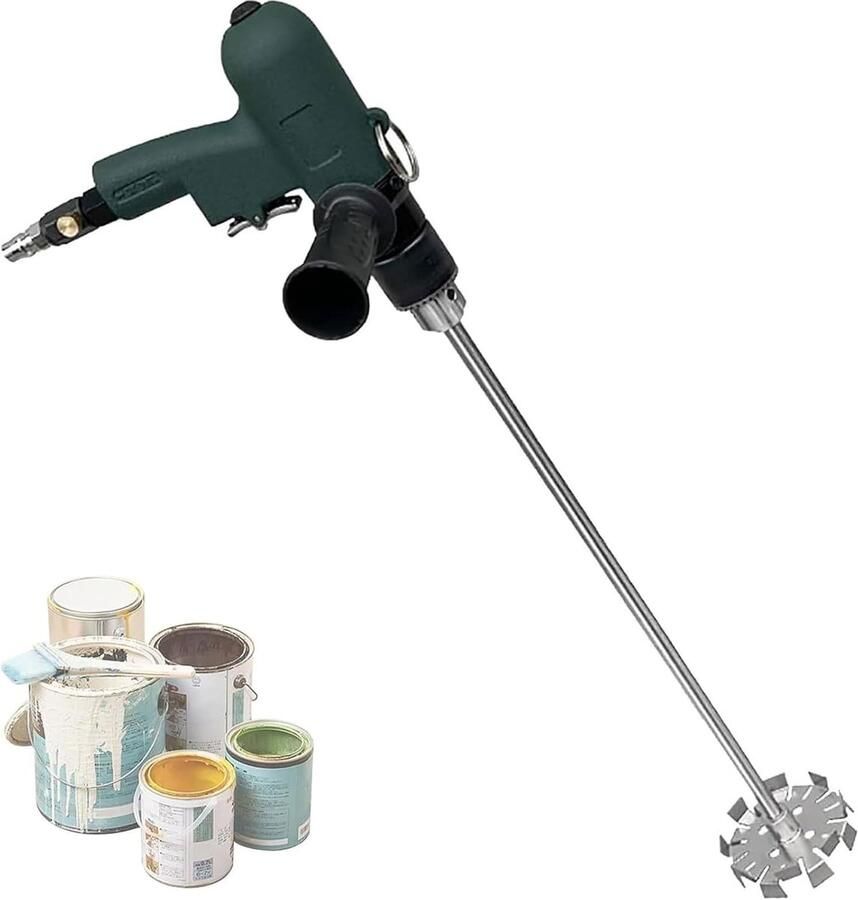 Pneumatische Roerder Handmixer Gips Verf Mengen Vonkvrij Ontwerp 60 cm Staaf Zilver