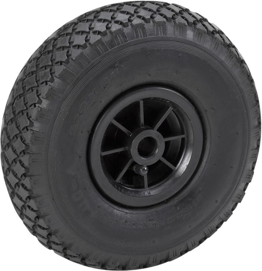 Luchtband Ø 260 mm PVC velg type 3.00-4 150 kg draagkracht glijlager Compleet wiel met velg steekwagenwiel steekwagenbanden reservewiel 810140