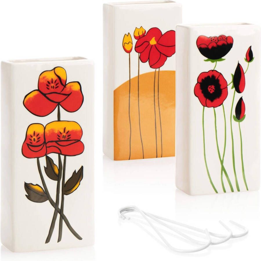 Luchtbevochtiger voor verwarming keramische radiator luchtverdamper met bloemmotieven 3-pack