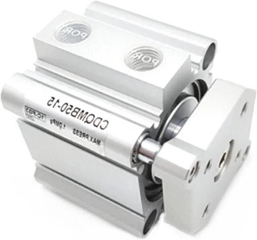 Luchtcilinder Compact Pneumatische Cilinder Machinebouw Met Geleiderail 35 mm Zilverkleurig