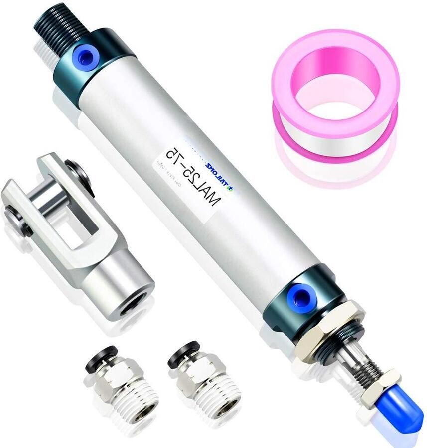 Luchtcilinder Dubbele Actie Pneumatische Cilinder Industriële Automatisering Verstelbare Buffer 25mm Boring 75mm Slag Aluminium