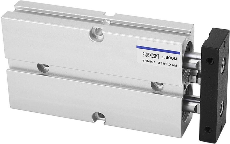 Luchtcilinder Dubbelwerkend Pneumatische Cilinder Industriële Automatisering Dubbele As Aluminium 20mm Boring 50mm Slag Zilverkleurig