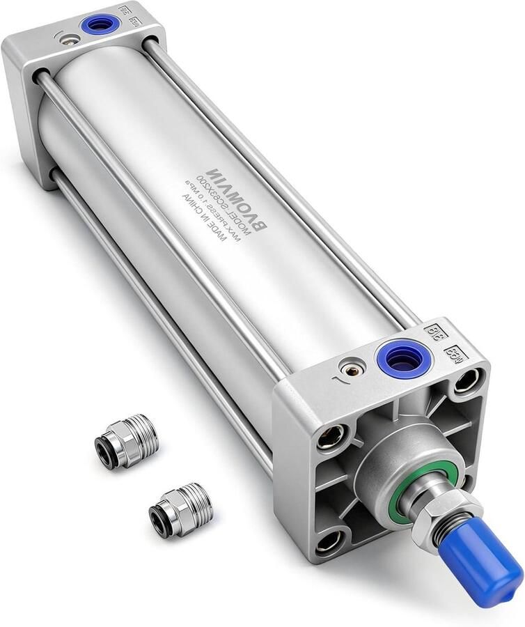 Luchtcilinder Dubbelwerkend Pneumatische Cilinder Industriële Automatisering Enkele Staaf 63mm Boring 200mm Slag Zilver