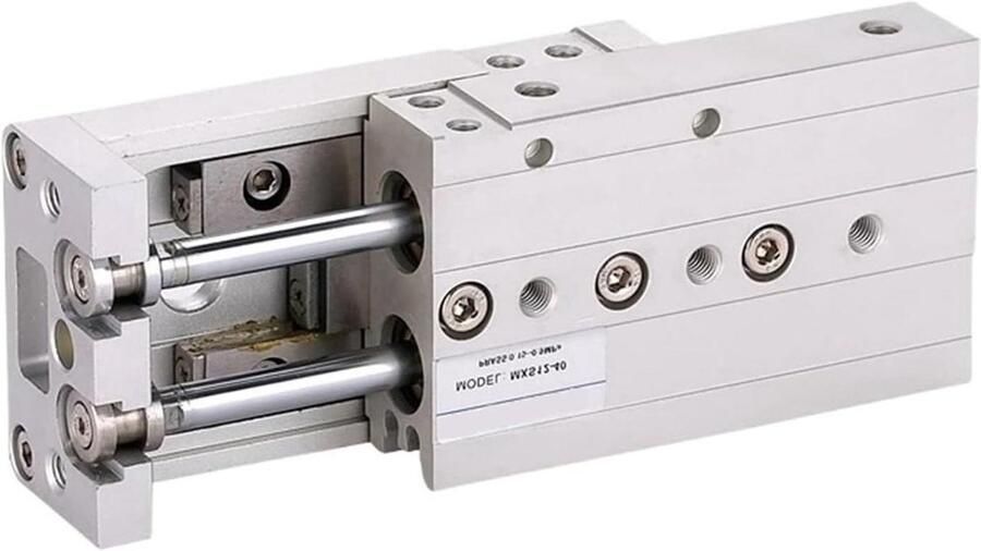 Luchtcilinder Geleidingscilinder Schuif Automatisering Proces Variabele Zuigersnelheid 100mm Slag Zilver
