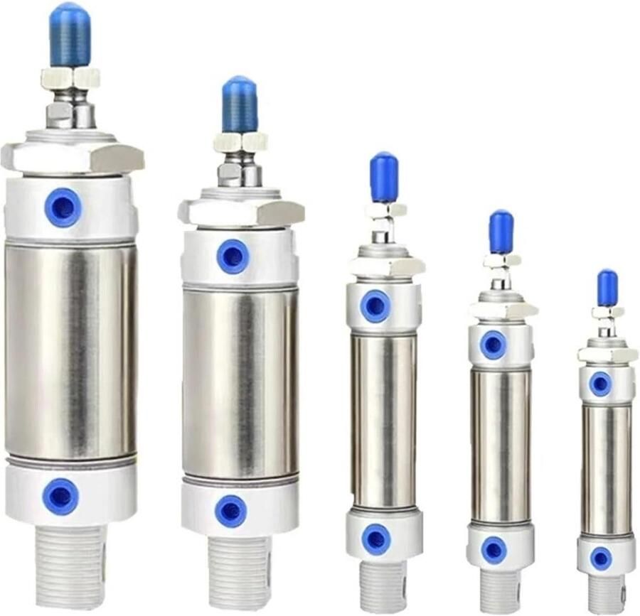 Luchtcilinder Mini cilinder Industriële automatisering Dubbelwerkend ontwerp 100 mm slag Zilver