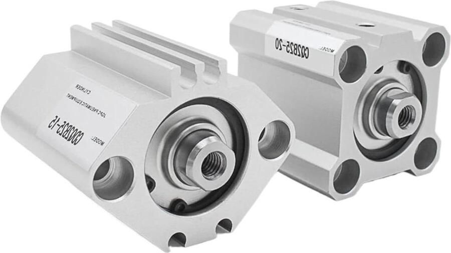 Luchtcilinder Perslucht cilinder Industriële Automatisering Compact Ontwerp 32 mm Boring Zilverkleurig