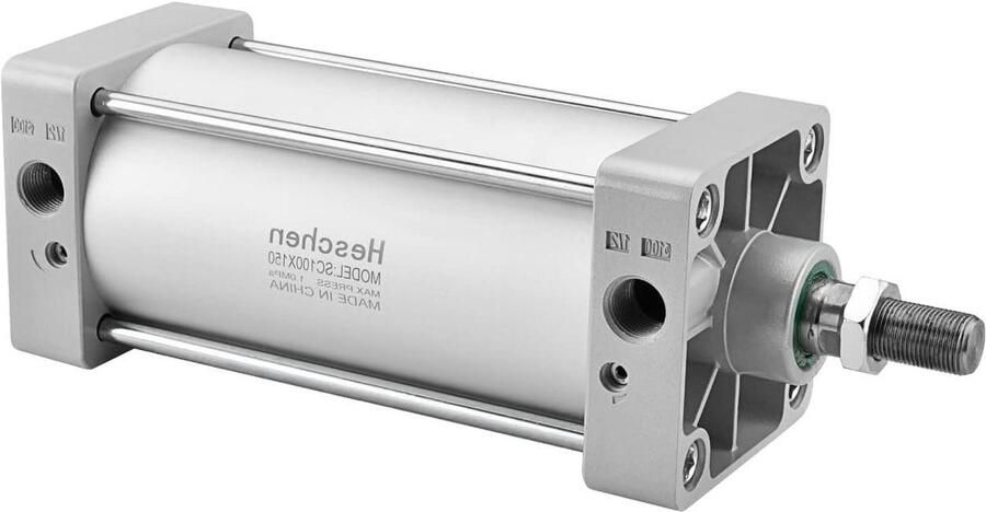 Luchtcilinder Pneumatische Cilinder Industriële Automatisering Dubbelwerkend 100mm Boring 150mm Slag Zilverkleurig