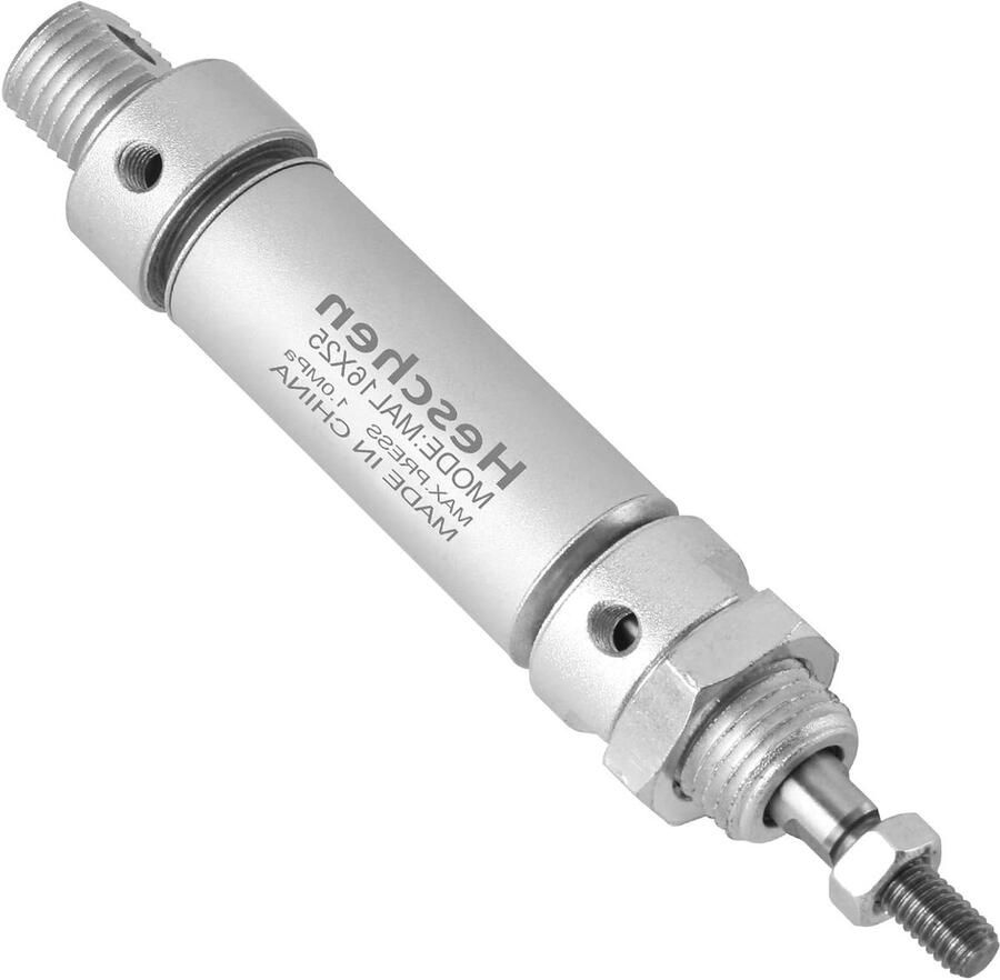 Luchtcilinder Pneumatische Cilinder Industriële Automatisering Dubbelwerkend 16mm Boring 25mm Slag Zilver