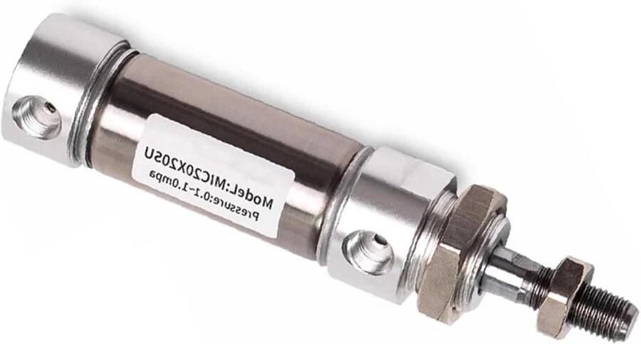 Luchtcilinder Roestvrijstaal Mini Cilinder Industriële Automatisering Verstelbare Buffering 10-500mm Slag Zilverkleurig