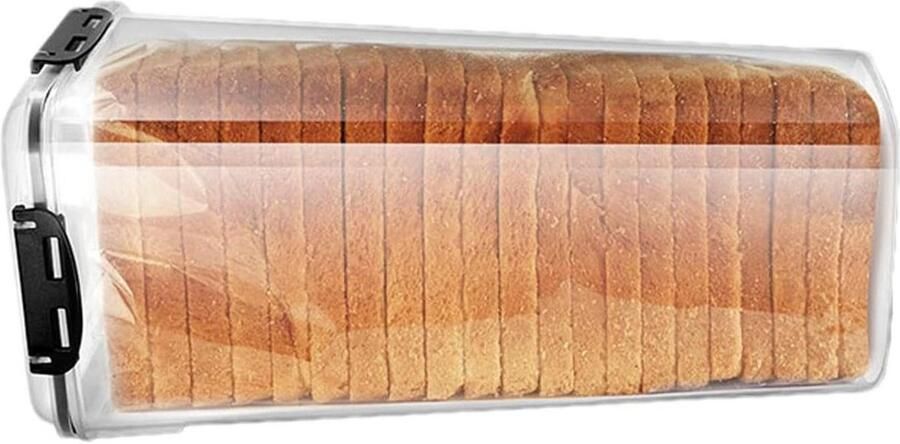 Luchtdichte broodbak groot transparant met vergrendelingsdeksel en lade hoge broodcontainer voor vers brood en keukenopslag