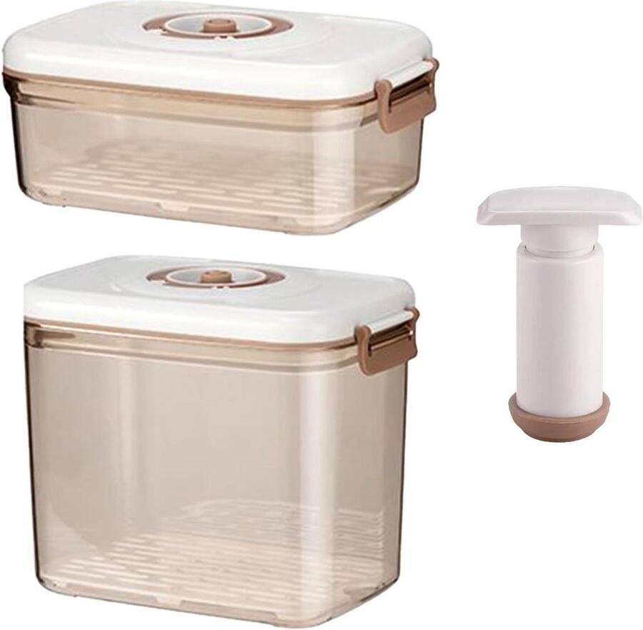Luchtdichte Voedselcontainer Vacuüm Opslag Vers Houden Innovatieve Kliksluiting 26 x 21 x 13 cm Transparant