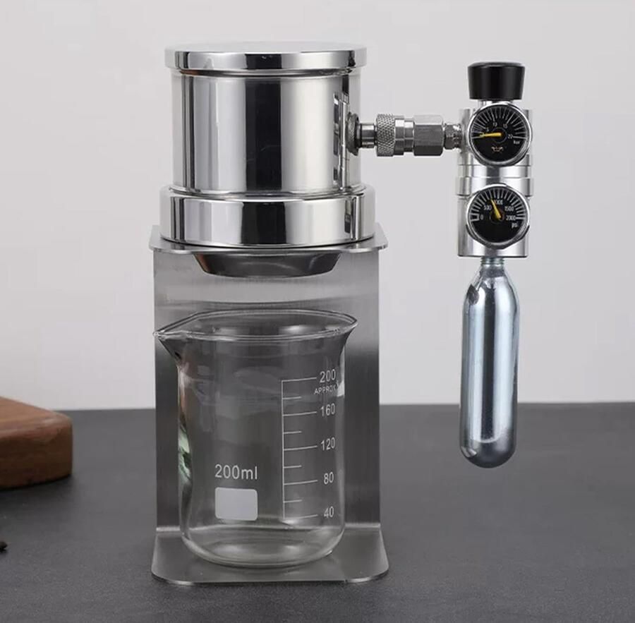 Luchtdruk Koffiezetapparaat Handmatige Espresso Thuis Met Manometer 1-20 Bar Zwart