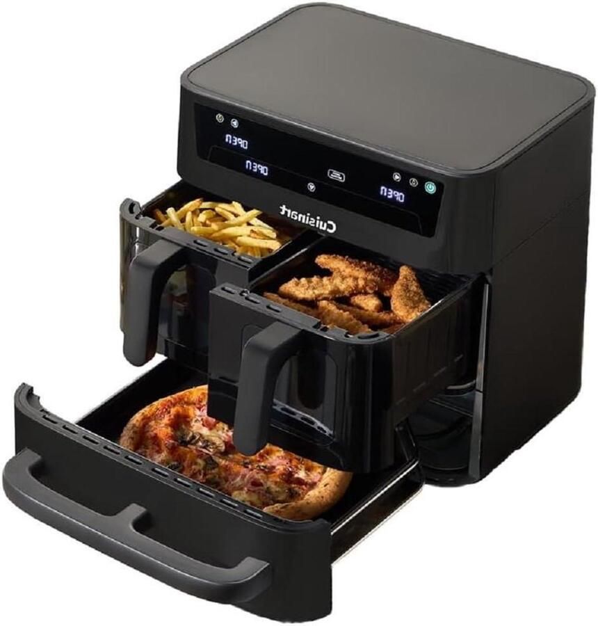 Luchtfriteuse 132L Heteluchtfriteuse Airfryer Gezond Koken Tri-zone Technologie 136 Liter Zwart