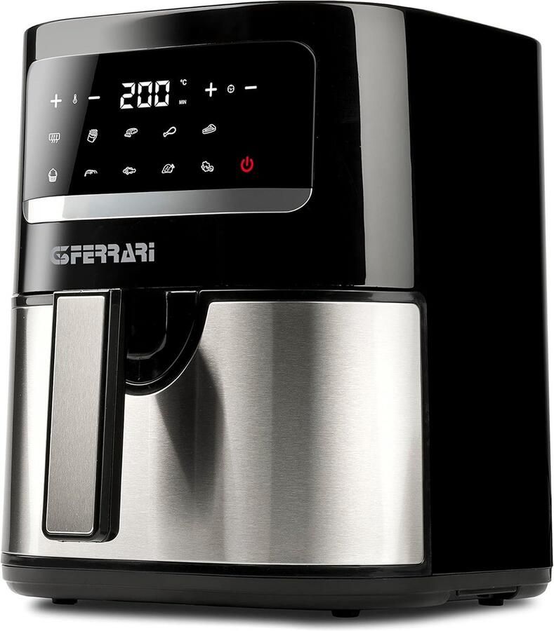 Luchtfriteuse 4 5 Liter met 10 Programma's en 1500 Watt Zwart Staal