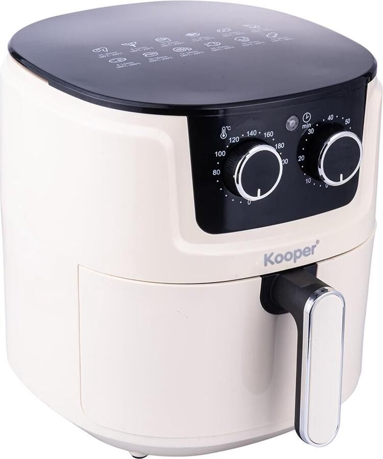 Luchtfriteuse 6 l 2 handgrepen 27 2 x 35 5 x 30 cm ivoor 1500 W