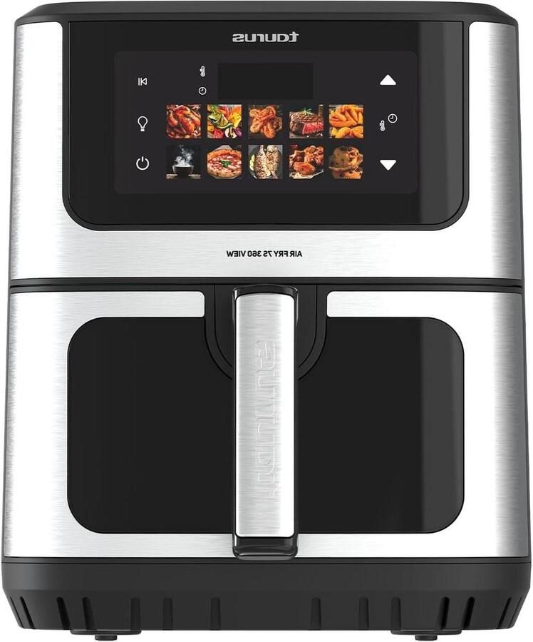 Luchtfriteuse 7S Heteluchtoven Gezond Koken Dubbele Verwarming 6.5 Liter Zwart
