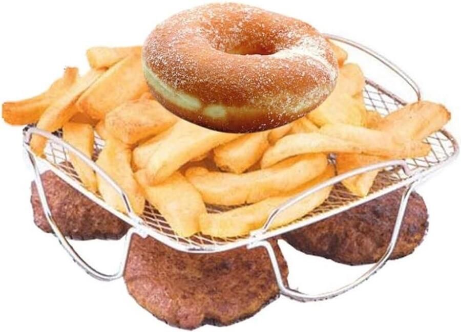 Luchtfriteuse Accessoire Frame Droogrek Grill Voedsel Drogen Grillen Roestvrij Staal 304