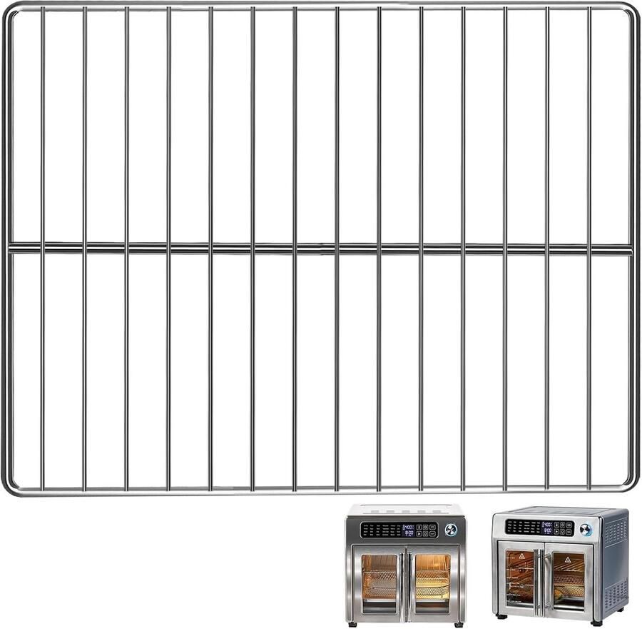 Luchtfriteuse Accessoire Grillrooster Mand Gezond Koken Vaatwasmachinebestendig 318 x 299 cm Zilver