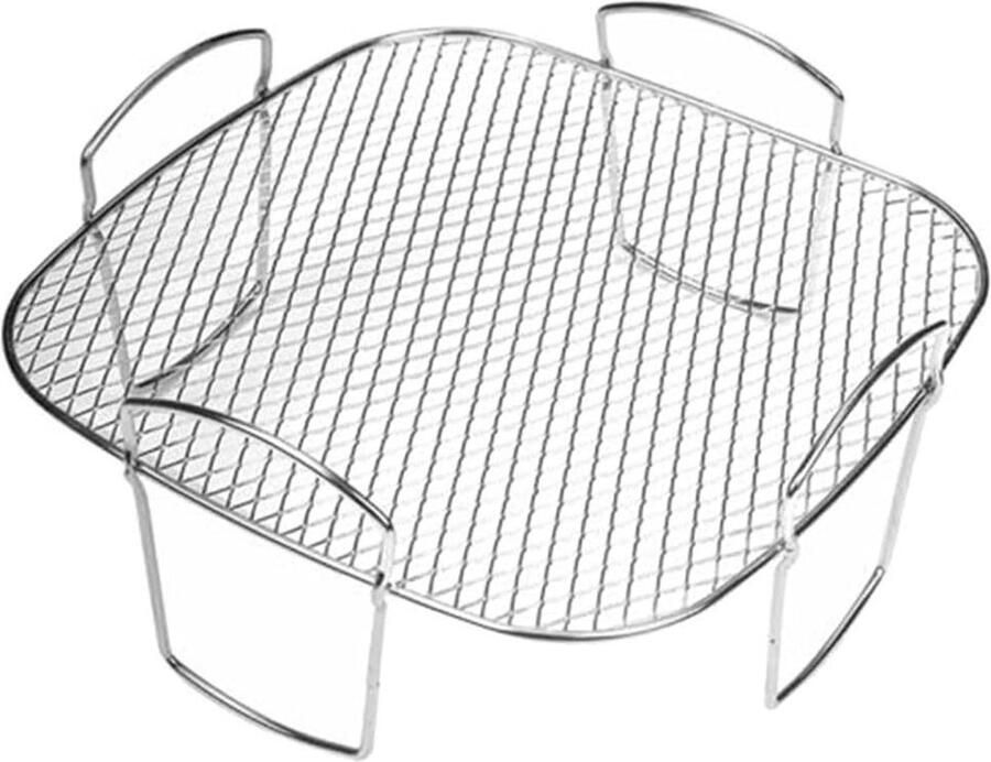 Luchtfriteuse Accessoires Stoomrek Oven Gelijkmatig Verwarmen Roestvrij Staal 20 cm Zilver