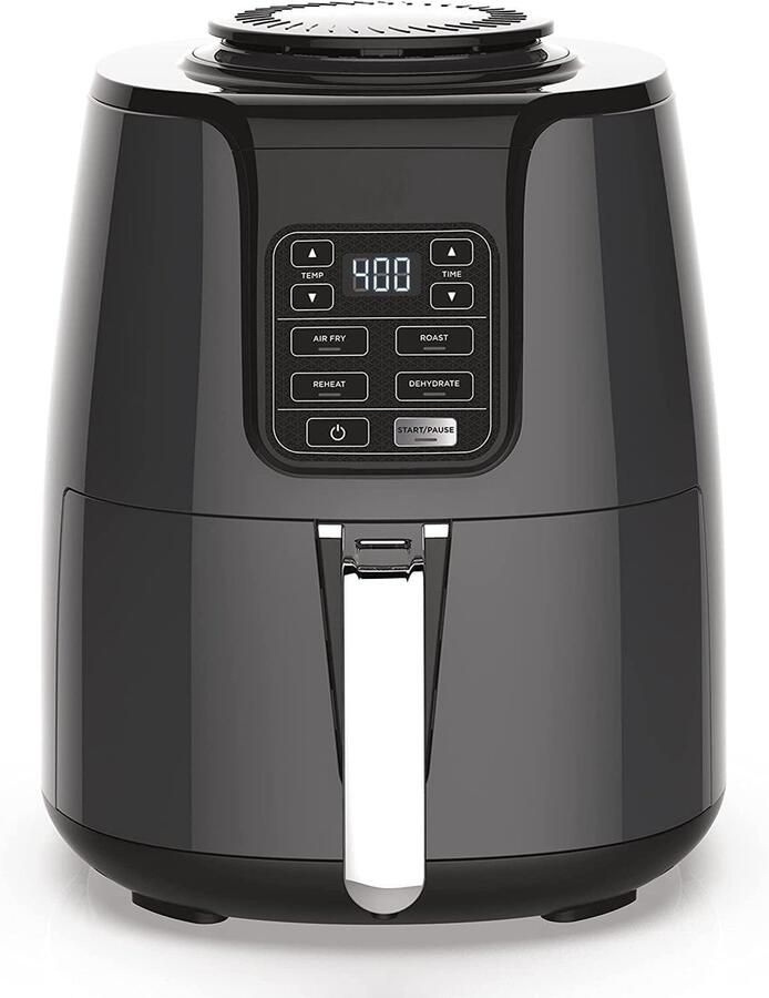 Luchtfriteuse Airfryer Frituurpan Gezond Frituren Breed Temperatuurbereik 4 Quarts Zwart