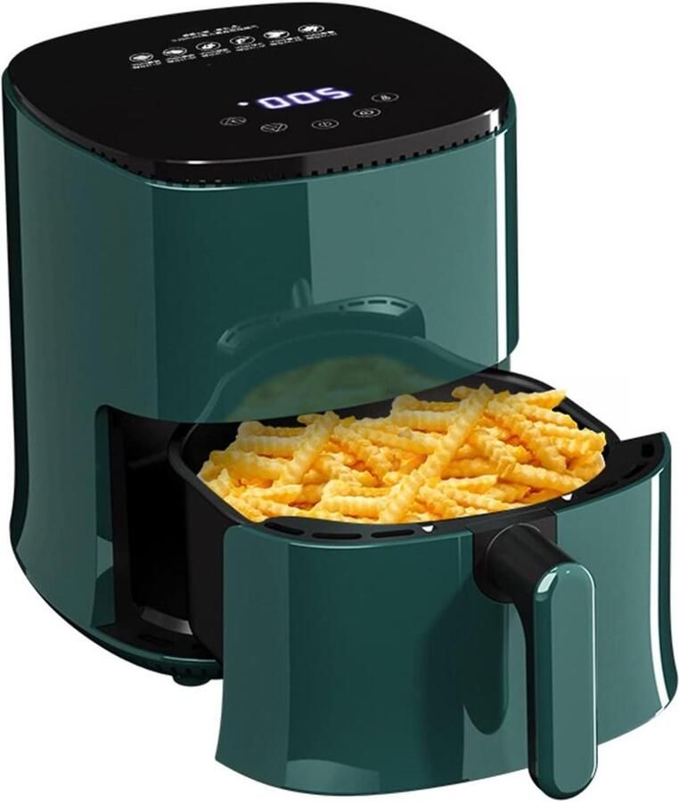 Luchtfriteuse Airfryer Frituurpan Gezond Koken Touchscreen Bediening 5 Liter Groen