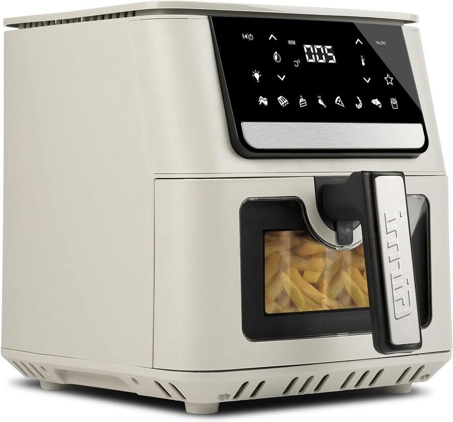 Luchtfriteuse Airfryer Gezond Koken 8 Programma's 65 Liter Zwart