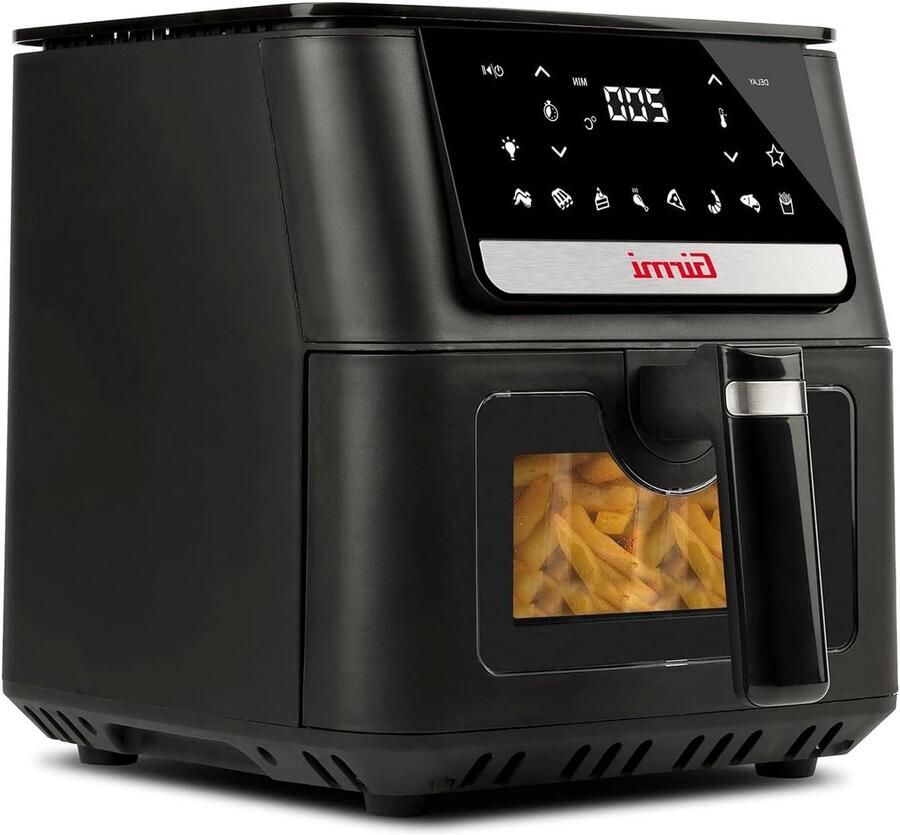 Luchtfriteuse Airfryer Heteluchtfriteuse Gezond Frituren Dubbel Niveau Koken 65 Liter Zwart