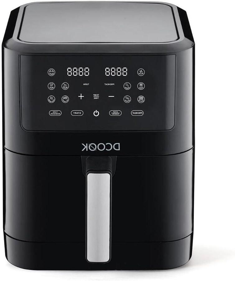Luchtfriteuse Airfryer Heteluchtfriteuse Gezond Frituren Grote Capaciteit 8 L Zwart