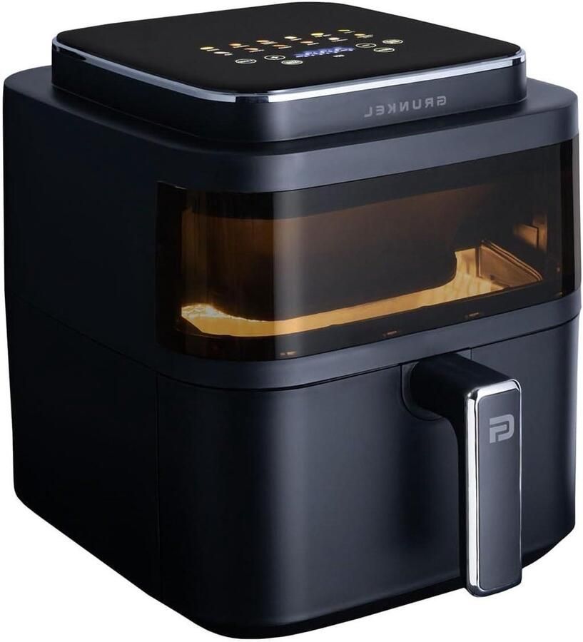Luchtfriteuse Airfryer Heteluchtfriteuse Gezond Koken Verlicht Kijkvenster 6 Liter Zwart