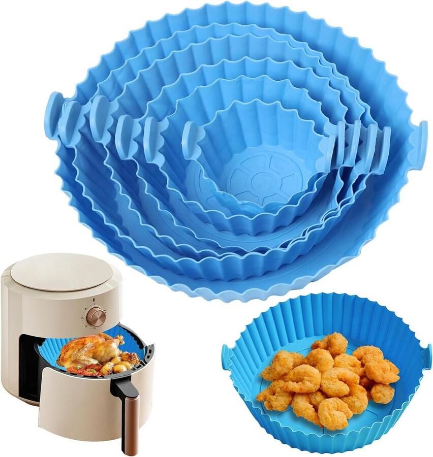 Luchtfriteuse Bakplaten Airfryer Accessoires Gezond Koken Antiaanbaklaag 6 Maten Zwart