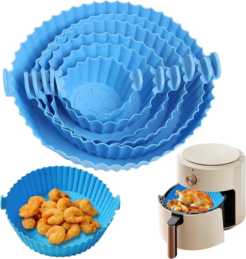 Luchtfriteuse Bakplaten Airfryer Accessoires Gezond Koken Antiaanbaklaag 6 Maten Zwart