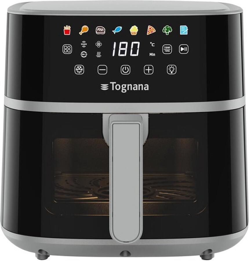 Luchtfriteuse Digitale Timer 6 Liter Inhoud 1700 Watt Vermogen Kunststof En Staal Grijs Airfryer