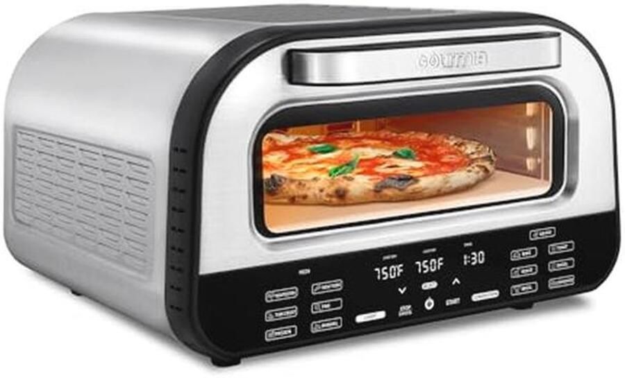 Luchtfriteuse en pizzaoven 6-in-1 met digitale bediening en pizzasteen 1800 W
