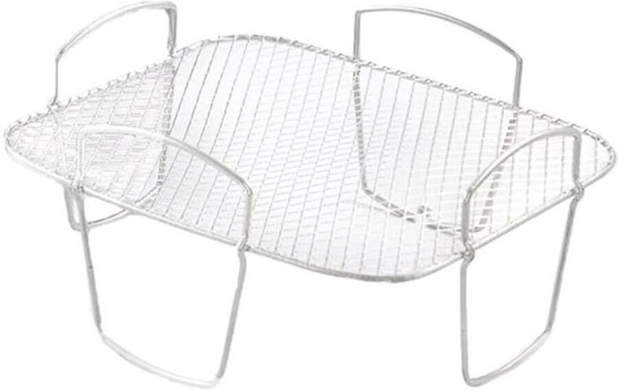 Luchtfriteuse Grill Dehydrator van Roestvrij Staal 304 Grillmand BBQ Koken Stomen Drogen Bakken 20 5 x 20 5 x 9 cm Lichtgewicht 155 g