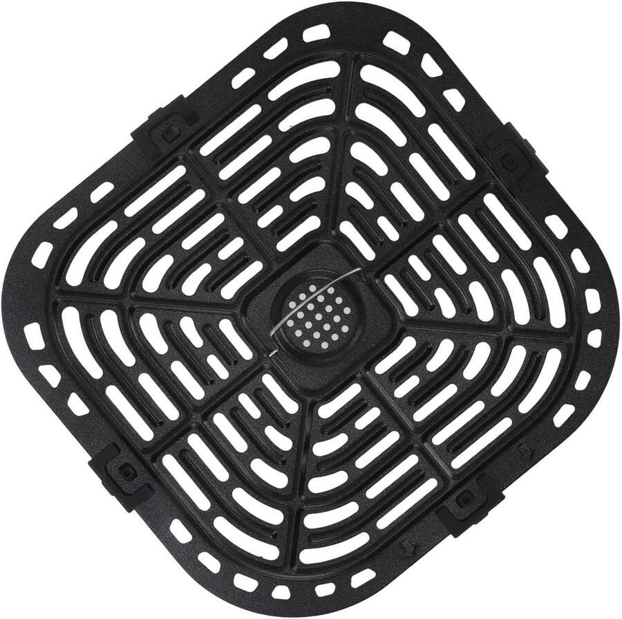 Luchtfriteuse Grillpan Vierkante Bakplaat Gezond Koken Food Grade Materiaal 24 x 23 cm Zilverkleurig