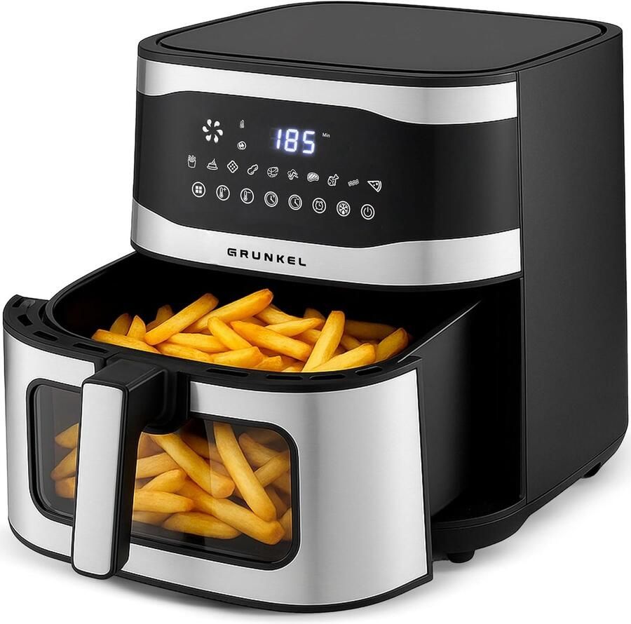 Luchtfriteuse Heteluchtoven Gezond Koken Fry Force Technologie 9 Liter Zwart Zilver