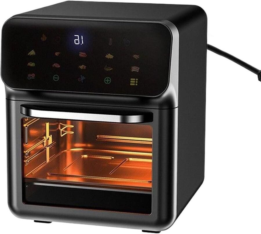 Luchtfriteuse Heteluchtoven Multicooker Bakoven Gezond Koken Dubbele Zone Temperatuur 15 Liter Inhoud Zwart
