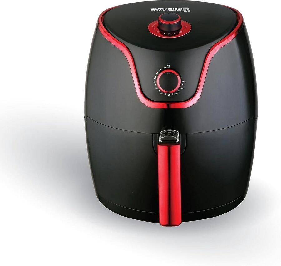 Luchtfriteuse Airfryer XL Gezond Koken Antiaanbak Mand 7.1 Liter Zwart