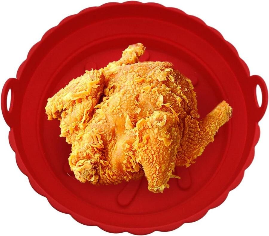 Luchtfriteuse Mand Bakplaat Liner Gezonder Koken Herbruikbaar Anti-aanbak 20 cm Rood