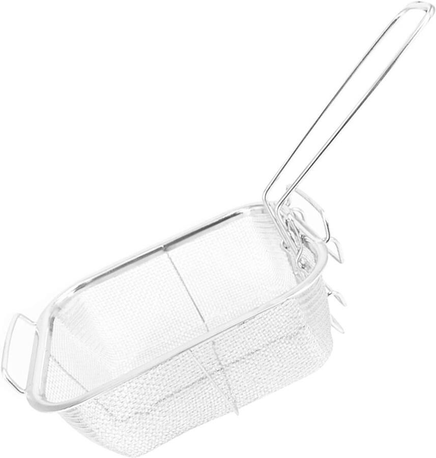 Luchtfriteuse Mand Friet Zeef Lekker Koken Roestvrij Staal 21.5 x 15 cm Zilver