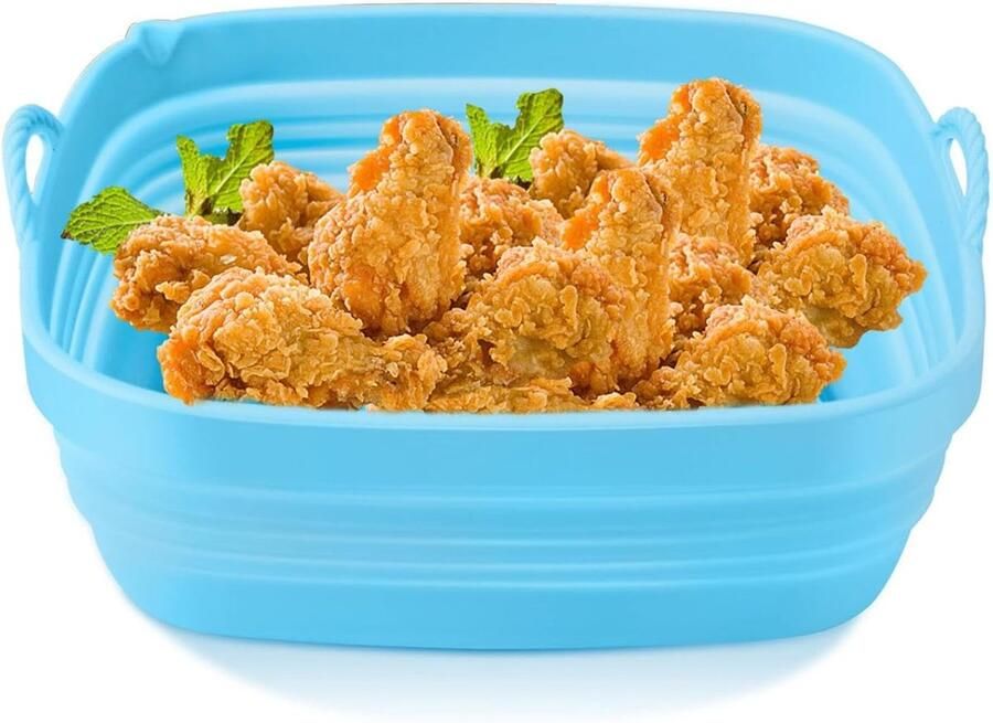 Luchtfriteuse Mandvoering Herbruikbare Bakplaat Gezond Koken Versterkt Hittebestendig Ontwerp Zie beschrijving Blauw