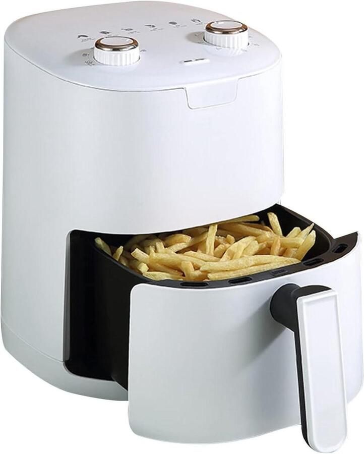 Luchtfriteuse Olievrije oven Gezond Koken Dubbele knop bediening 3L capaciteit Wit