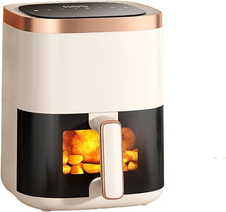 Luchtfriteuse Oven Hetelucht Friteuse Vetarm Koken Visueel Venster 6 Liter Capaciteit Wit