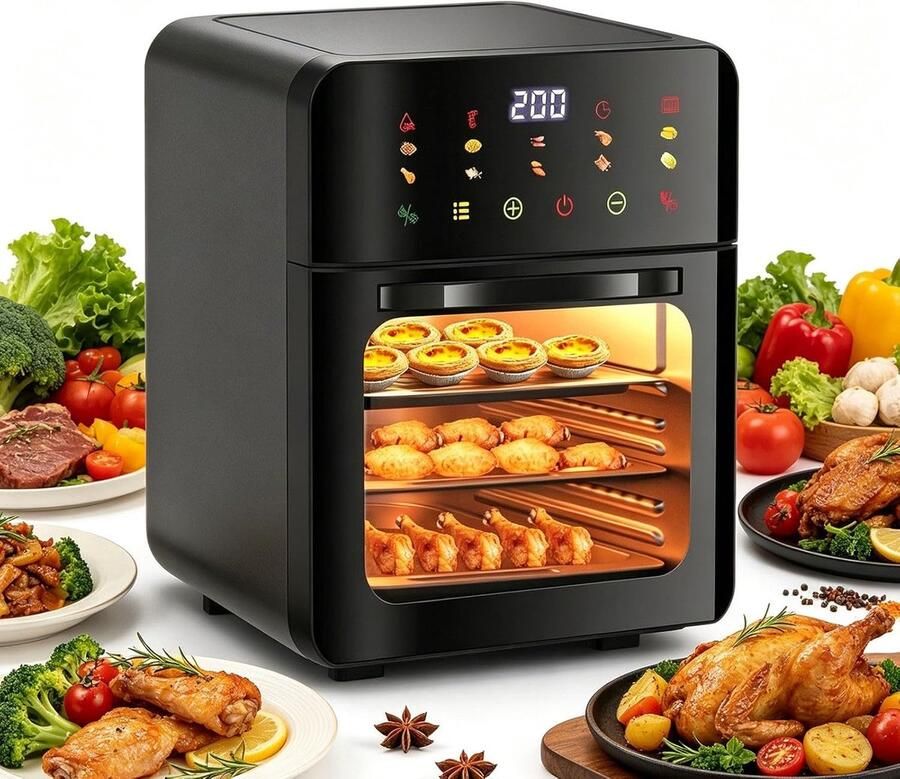 Luchtfriteuse Oven Heteluchtfriteuse Stoomoven Gezond Koken 8-in-1 Functies Grote Capaciteit Meerkleurig