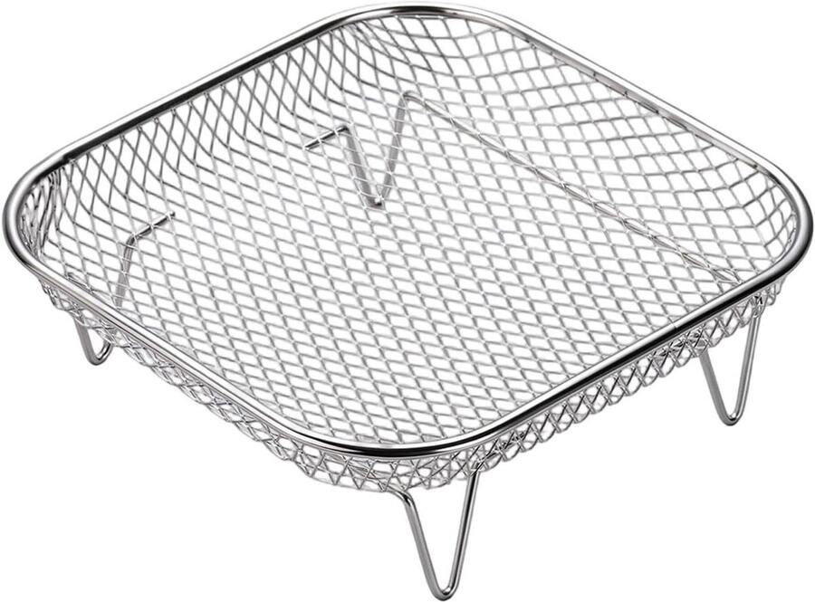 Airfryer Roosters Luchtfriteuse Gaasmand Gelijkmatig Koken Voedselveilig Roestvrij Staal 14 x 14 x 7 cm Zilver